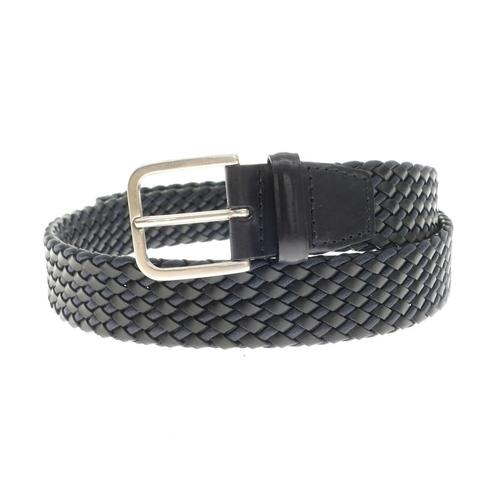 [Used] ORCIANI Leather Mesh Belt, Dark Navy [90] [Condition Rank B] ​​[Men&