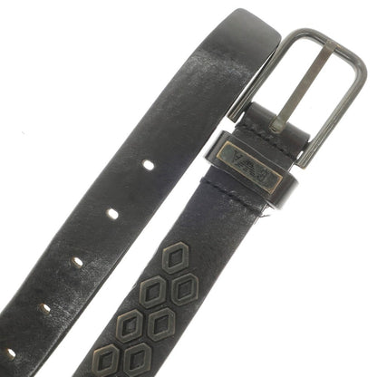 [Used] Emporio Armani EMPORIO ARMANI Leather Studded Belt Black [52] [Condition Rank C] [Men&