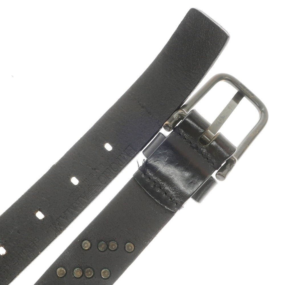 [Used] Emporio Armani EMPORIO ARMANI Leather Studded Belt Black [52] [Condition Rank C] [Men&