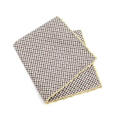 [Used] Giovanni Inglese Cotton Pocket Square Brown x White [Condition Rank A] [Men&