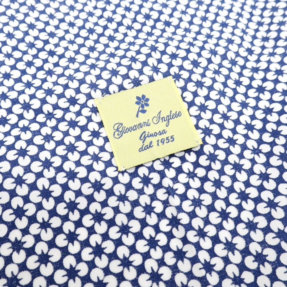 [Used] Giovanni Inglese Cotton Pocket Square Navy x White [Condition Rank A] [Men&