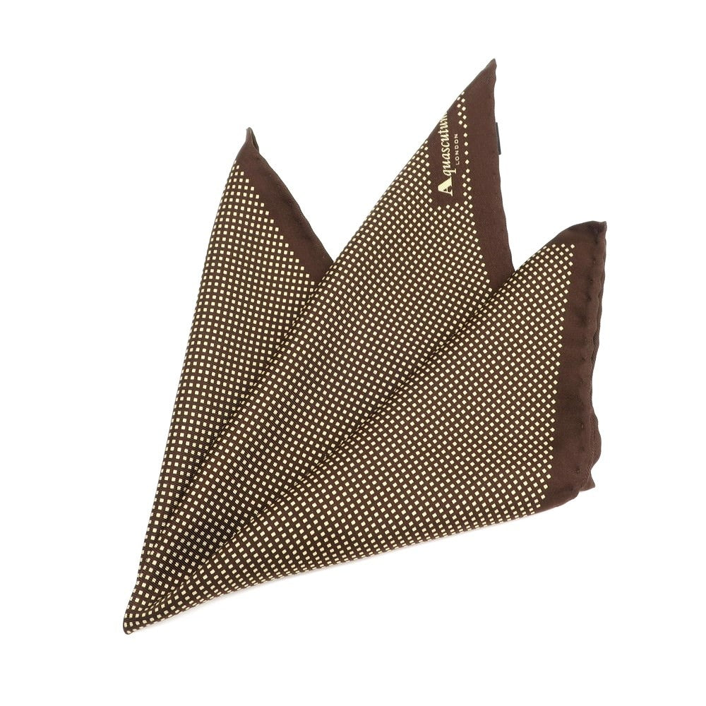 [Used] Aquascutum Silk Pocket Square Brown x Beige [Condition Rank B] ​​[Men&