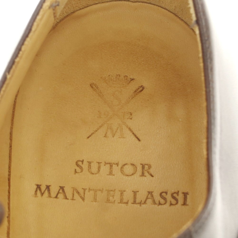 [Used] SUTOR MANTELLASSI Leather Plain Toe Dress Shoes Dark Brown [6] [Condition Rank B] ​​[Men&