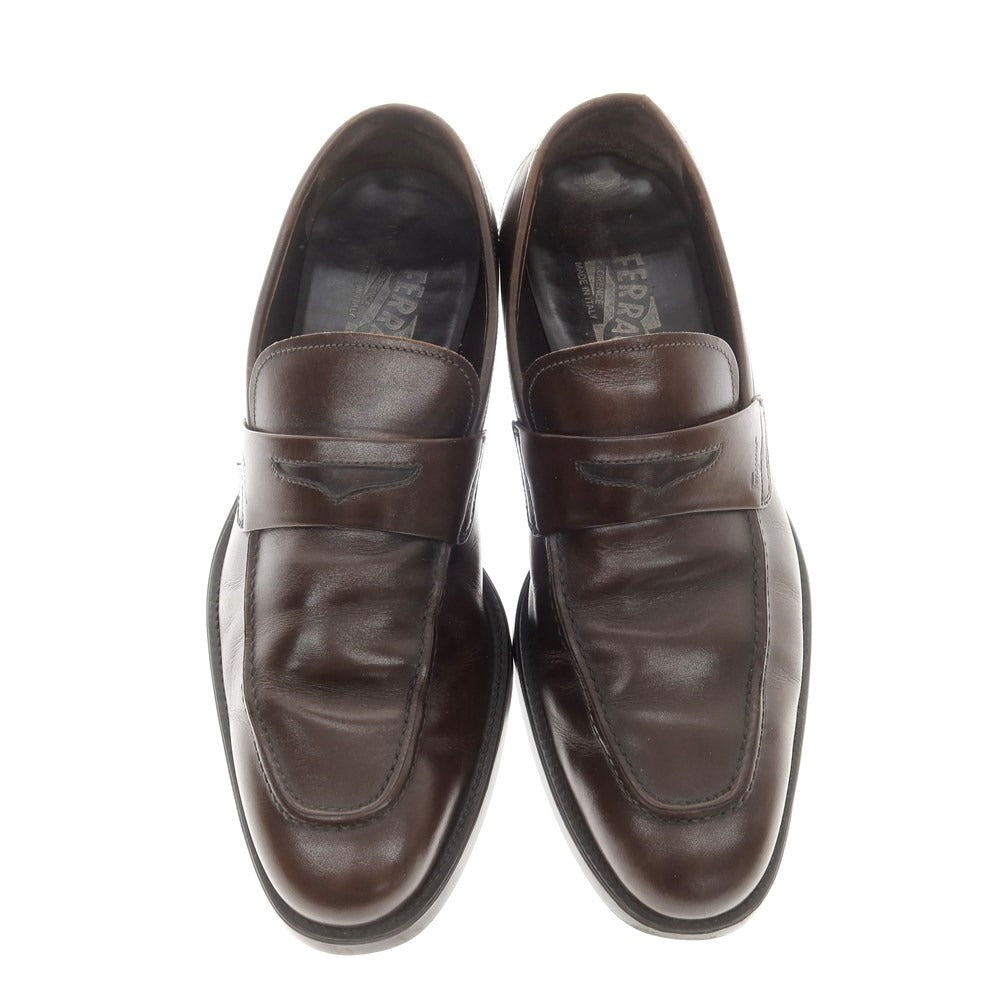 [Used] Salvatore Ferragamo Leather Coin Loafers Brown [26th] [Condition Rank C] [Men&