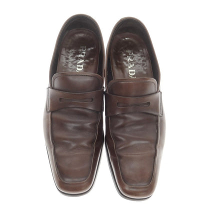 [Used] PRADA Leather Coin Loafers Brown [5 1/2] [Condition Rank C] [Men&