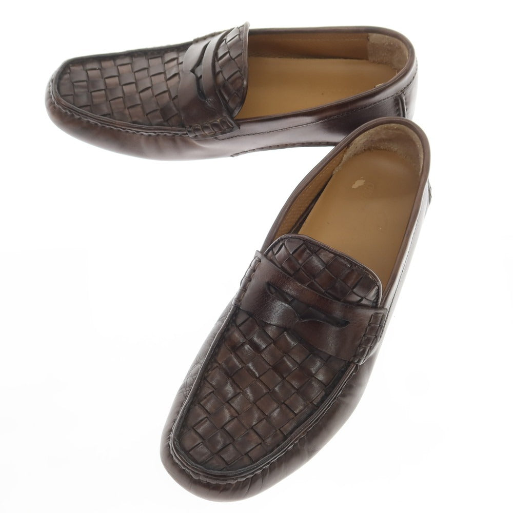 [Used] Giotto Firenze GIOTTO FIRENZE Intrecciato Leather Coin Loafers Brown [39] [Condition Rank B] ​​[Men&