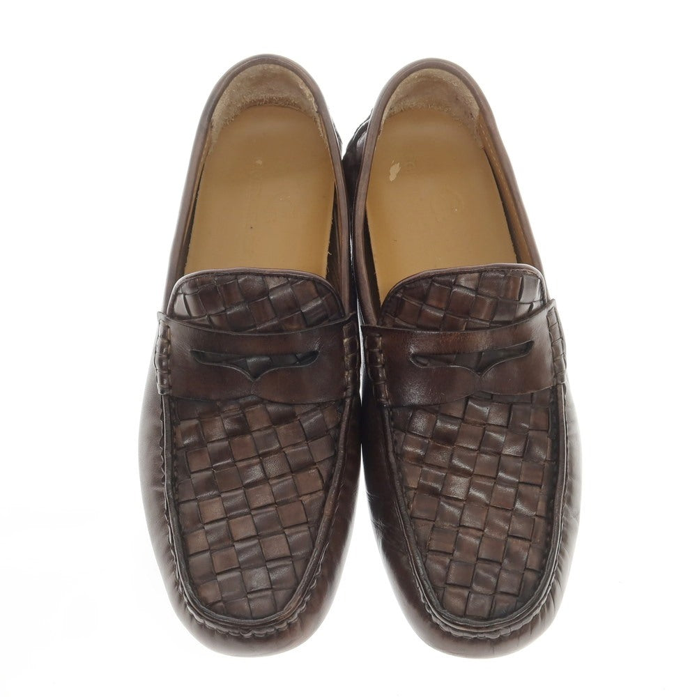 [Used] Giotto Firenze GIOTTO FIRENZE Intrecciato Leather Coin Loafers Brown [39] [Condition Rank B] ​​[Men&