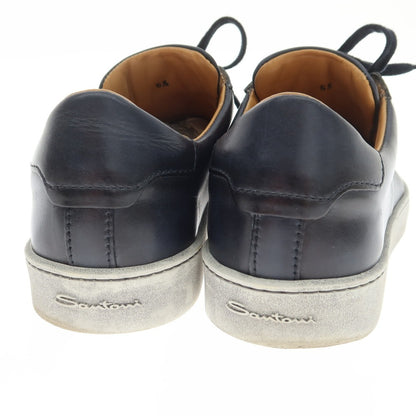 [Used] Santoni Stained Leather Low-Cut Sneakers Navy [5 1/2] [Condition Rank B] ​​[Men&