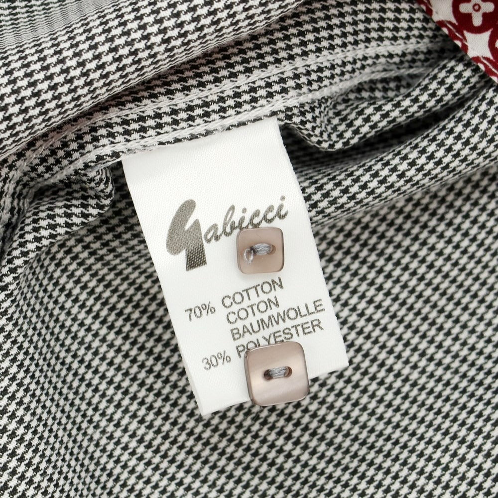 [Used] [Unused] Gabicci Cotton Polyester Houndstooth Button-down Casual Shirt Black x White [M] [Condition Rank S] [Men&