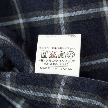 [Used] SENTINEL Cotton Check Wide Collar Casual Shirt Dark Navy x Gray [46] [Condition Rank A] [Men&