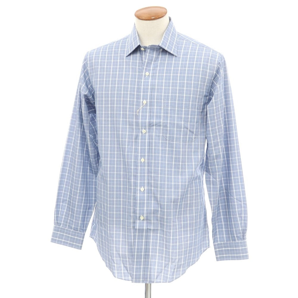 [Used] [Unused] Brooks Brothers Cotton Check Semi-Wide Collar Casual Shirt Navy x White [15 1/2] [Condition Rank S] [Men&