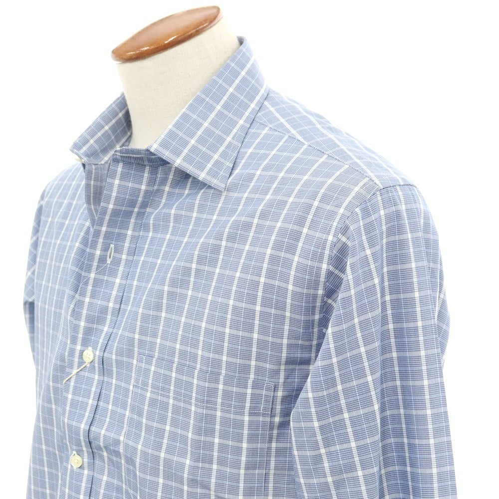 [Used] [Unused] Brooks Brothers Cotton Check Semi-Wide Collar Casual Shirt Navy x White [15 1/2] [Condition Rank S] [Men&