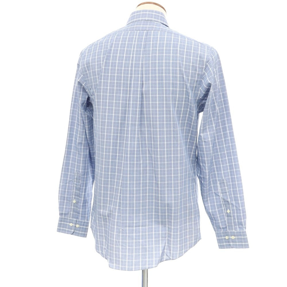 [Used] [Unused] Brooks Brothers Cotton Check Semi-Wide Collar Casual Shirt Navy x White [15 1/2] [Condition Rank S] [Men&