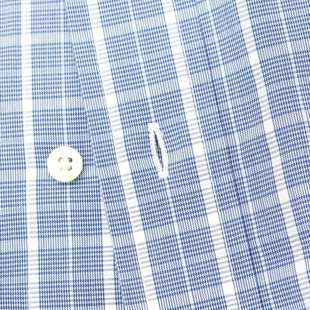 [Used] [Unused] Brooks Brothers Cotton Check Semi-Wide Collar Casual Shirt Navy x White [15 1/2] [Condition Rank S] [Men&