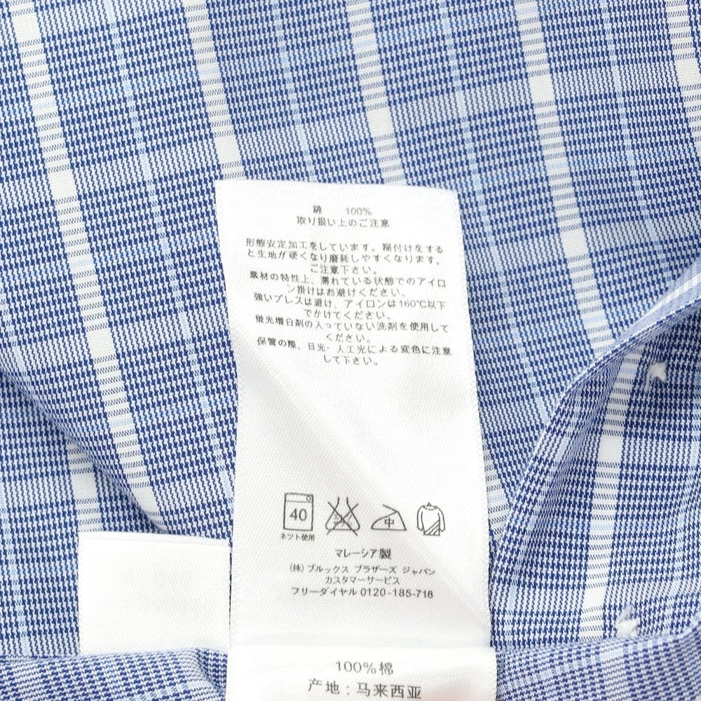 [Used] [Unused] Brooks Brothers Cotton Check Semi-Wide Collar Casual Shirt Navy x White [15 1/2] [Condition Rank S] [Men&