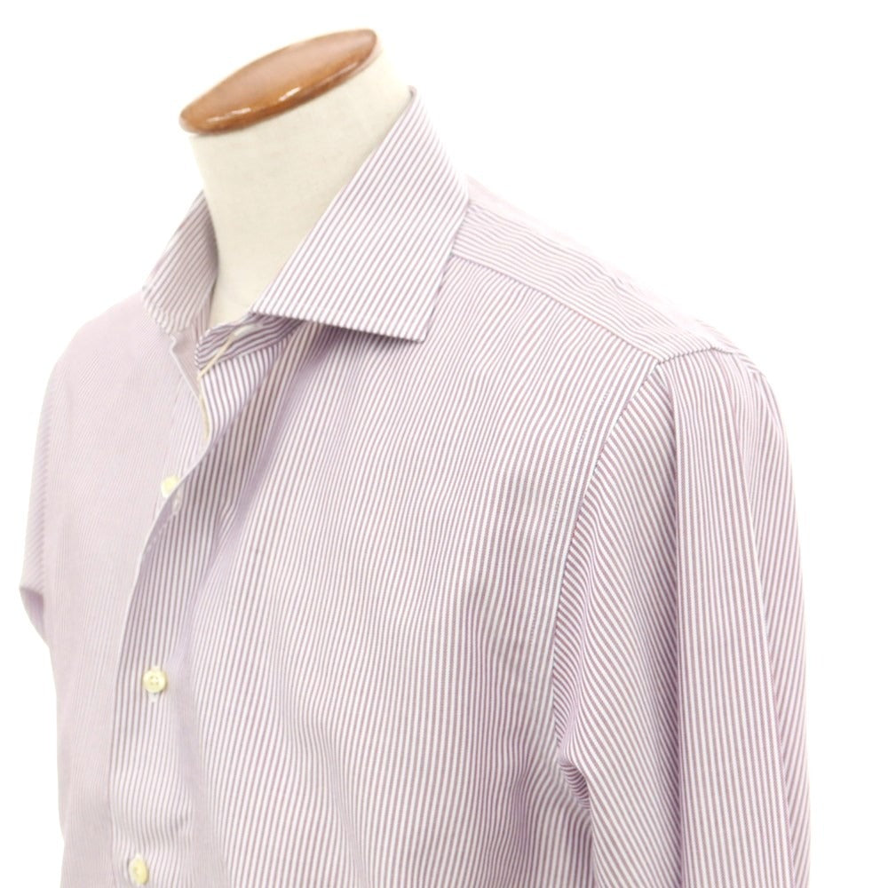 [Used] [Unused] Brooks Brothers Cotton Striped Wide Collar Casual Shirt Purple x White [15 1/2] [Condition Rank S] [Men&