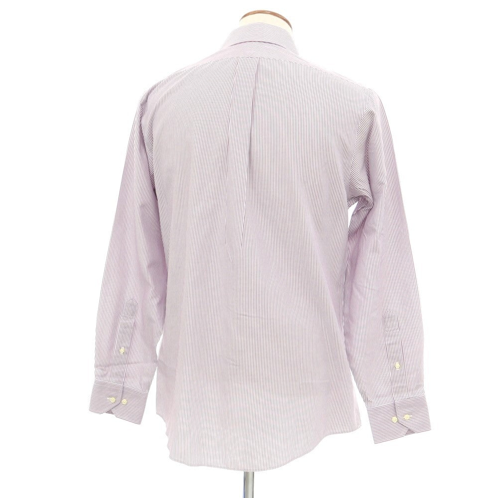 [Used] [Unused] Brooks Brothers Cotton Striped Wide Collar Casual Shirt Purple x White [15 1/2] [Condition Rank S] [Men&