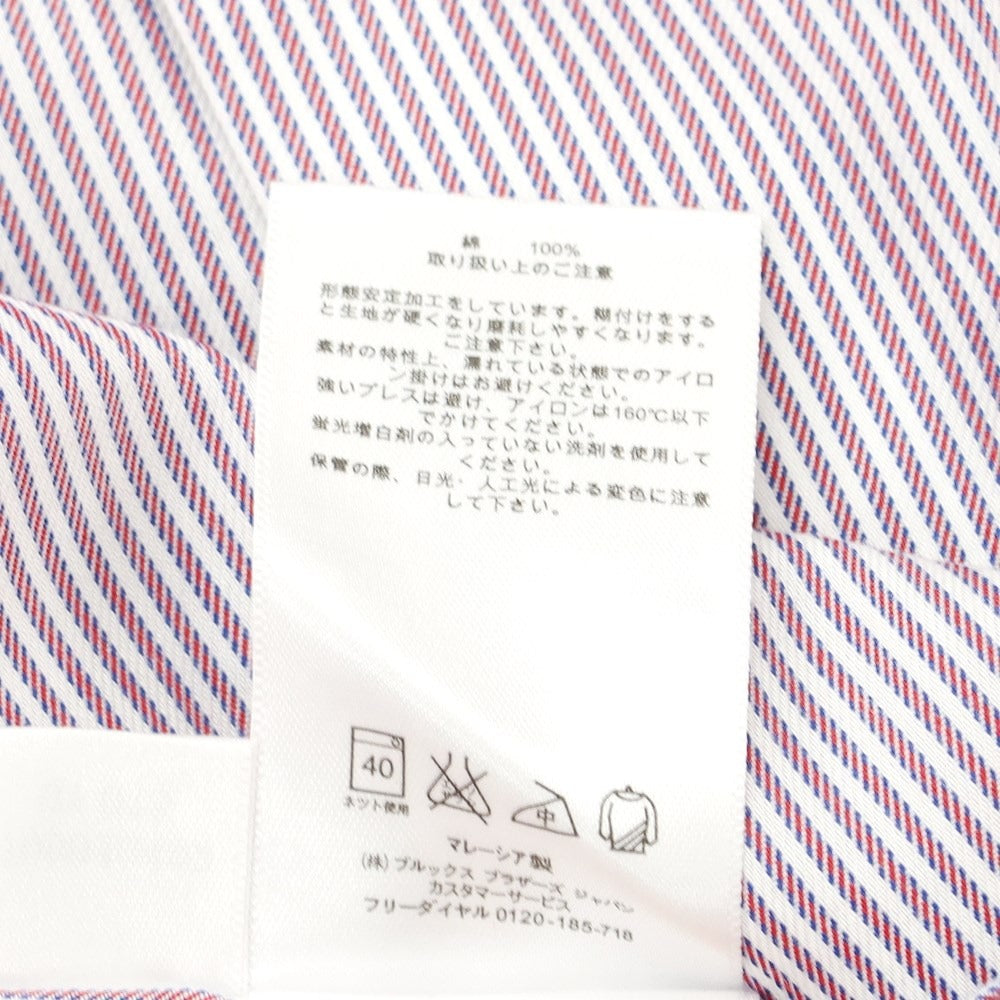 [Used] [Unused] Brooks Brothers Cotton Striped Wide Collar Casual Shirt Purple x White [15 1/2] [Condition Rank S] [Men&