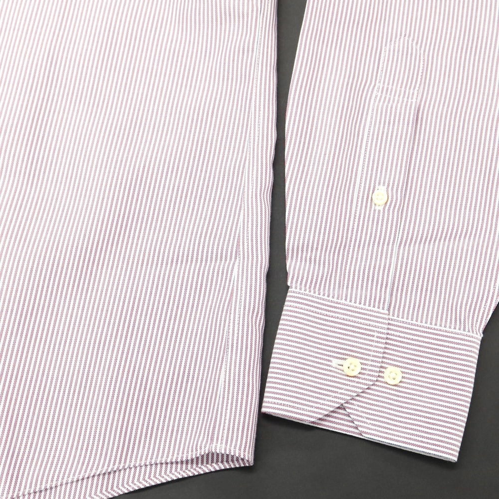 [Used] [Unused] Brooks Brothers Cotton Striped Wide Collar Casual Shirt Purple x White [15 1/2] [Condition Rank S] [Men&