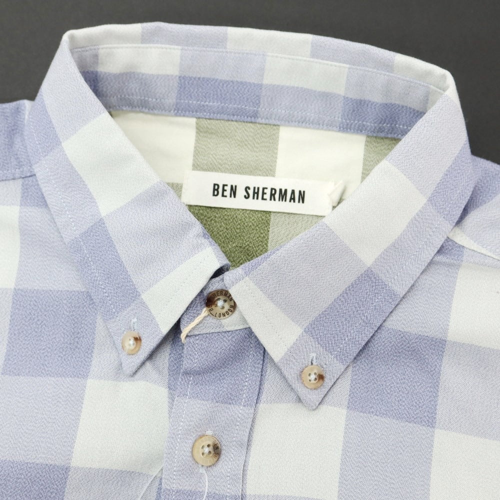 [Used] [Unused] Ben Sherman Cotton Check Button-down Casual Shirt Blue x Blue Gray [M] [Condition Rank S] [Men&