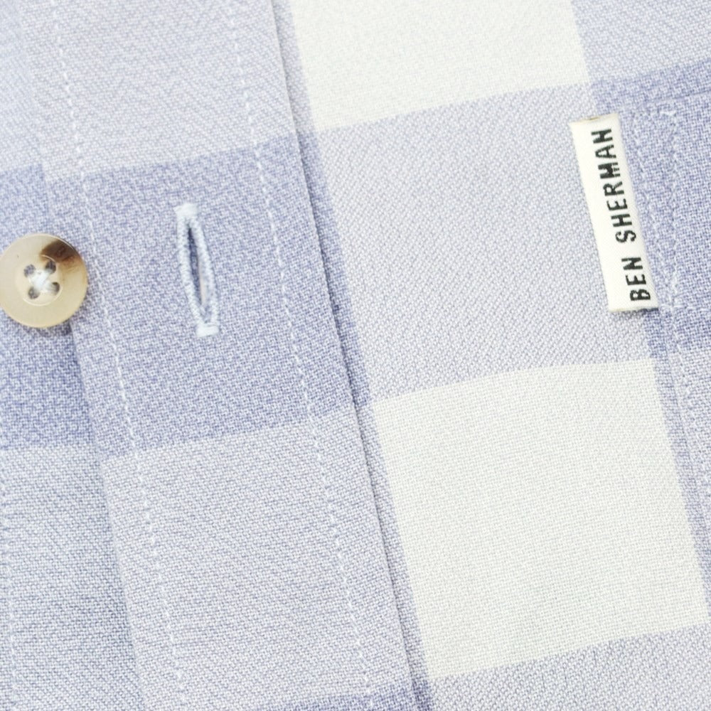 [Used] [Unused] Ben Sherman Cotton Check Button-down Casual Shirt Blue x Blue Gray [M] [Condition Rank S] [Men&