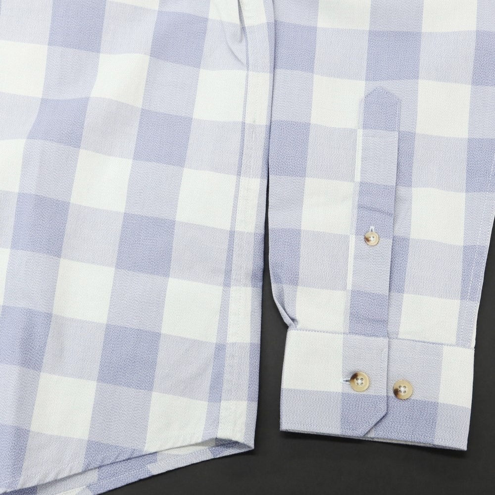 [Used] [Unused] Ben Sherman Cotton Check Button-down Casual Shirt Blue x Blue Gray [M] [Condition Rank S] [Men&