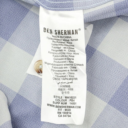 [Used] [Unused] Ben Sherman Cotton Check Button-down Casual Shirt Blue x Blue Gray [M] [Condition Rank S] [Men&