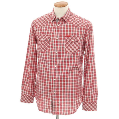 [Used] Diesel Cotton Check Western Casual Shirt Red x White [M] [Condition Rank A] [Men&