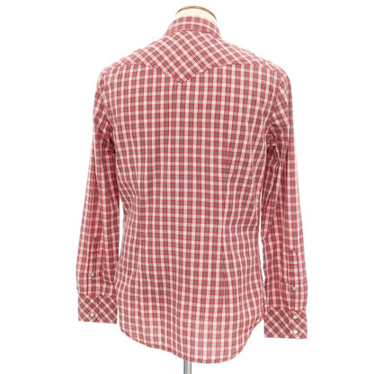 [Used] Diesel Cotton Check Western Casual Shirt Red x White [M] [Condition Rank A] [Men&