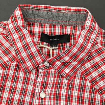 [Used] Diesel Cotton Check Western Casual Shirt Red x White [M] [Condition Rank A] [Men&