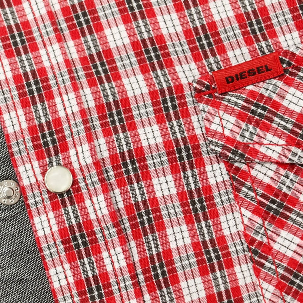 [Used] Diesel Cotton Check Western Casual Shirt Red x White [M] [Condition Rank A] [Men&