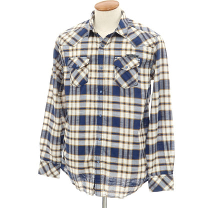 [Used] Diesel Cotton Check Western Casual Shirt Navy x White [M] [Condition Rank A] [Men&