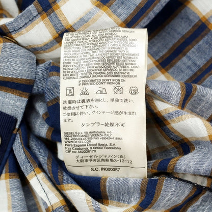 [Used] Diesel Cotton Check Western Casual Shirt Navy x White [M] [Condition Rank A] [Men&