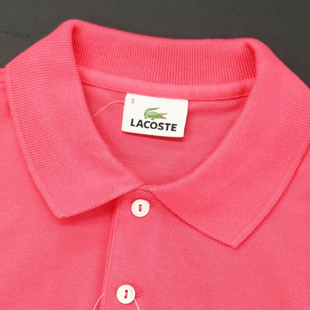 【中古】【未使用】ラコステ LACOSTE 鹿の子ストレッチコットン 半袖ポロシャツ ピンク【 3 】【 状態ランクS 】【 メンズ 】