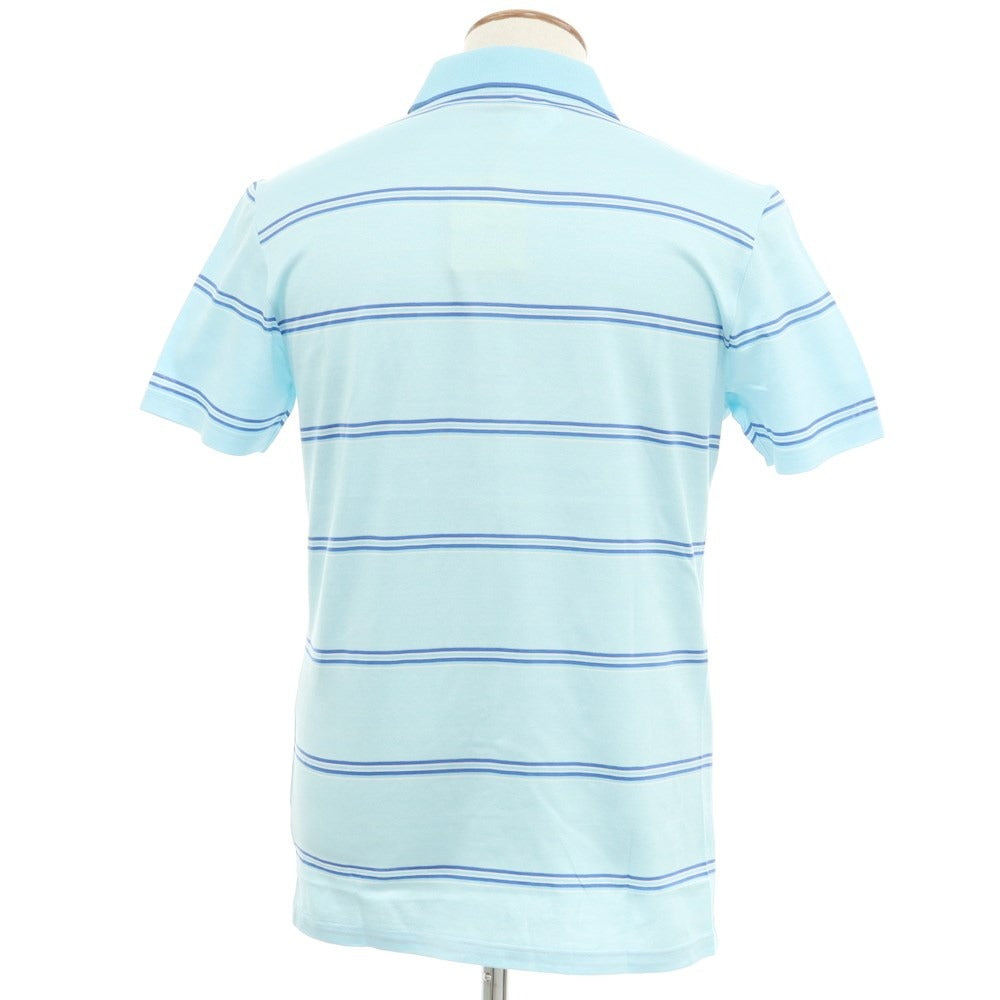 [Used] [Unused] Pal Zileri Cotton Striped Short Sleeve Polo Shirt Light Blue x Blue [M] [Condition Rank S] [Men&