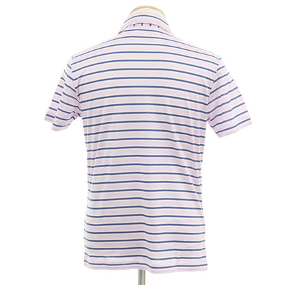 [Used] [Unused] Pal Zileri Cotton Striped Short Sleeve Polo Shirt Lavender x Navy [S] [Condition Rank S] [Men&