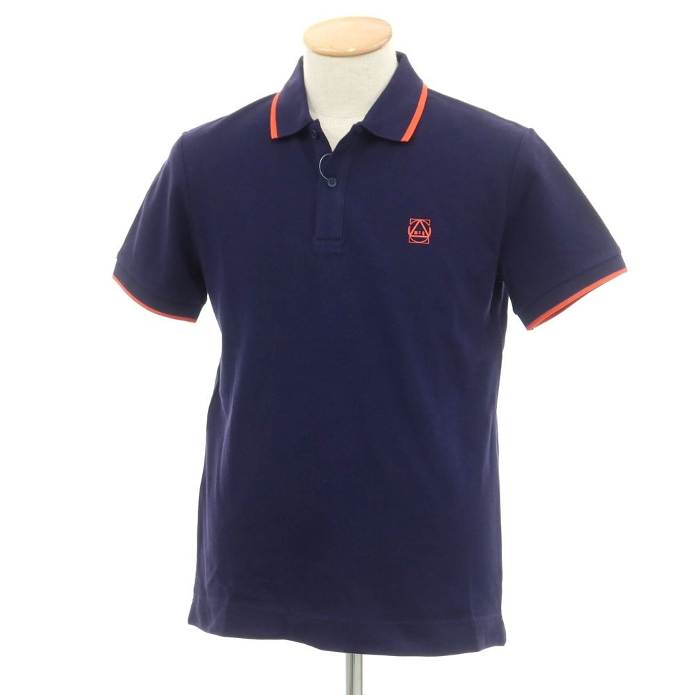 [Used] [Unused] McQ Pique Cotton Short Sleeve Polo Shirt Navy x Orange [S] [Condition Rank S] [Men&