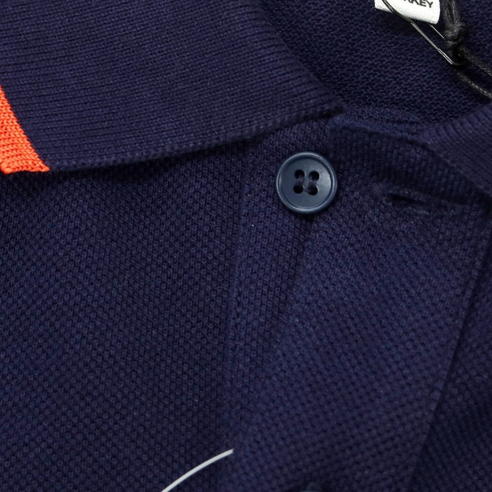 [Used] [Unused] McQ Pique Cotton Short Sleeve Polo Shirt Navy x Orange [S] [Condition Rank S] [Men&