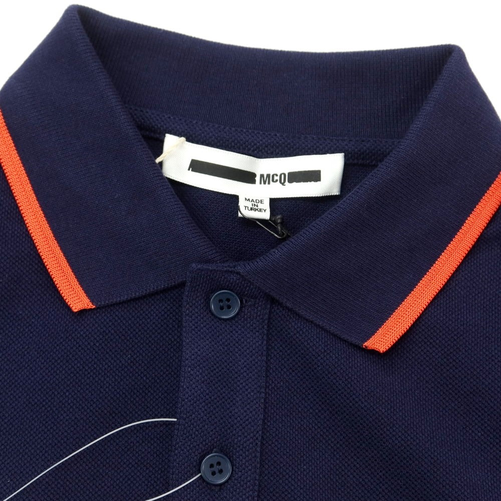 [Used] [Unused] McQ Pique Cotton Short Sleeve Polo Shirt Navy x Orange [S] [Condition Rank S] [Men&