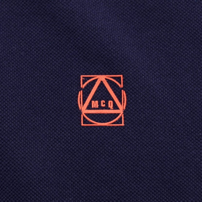 [Used] [Unused] McQ Pique Cotton Short Sleeve Polo Shirt Navy x Orange [S] [Condition Rank S] [Men&