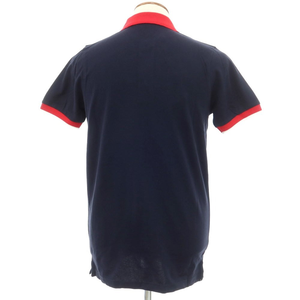 [Used] [Unused] Cantarelli Pique Cotton Short Sleeve Polo Shirt Navy x Red [M] [Condition Rank S] [Men&