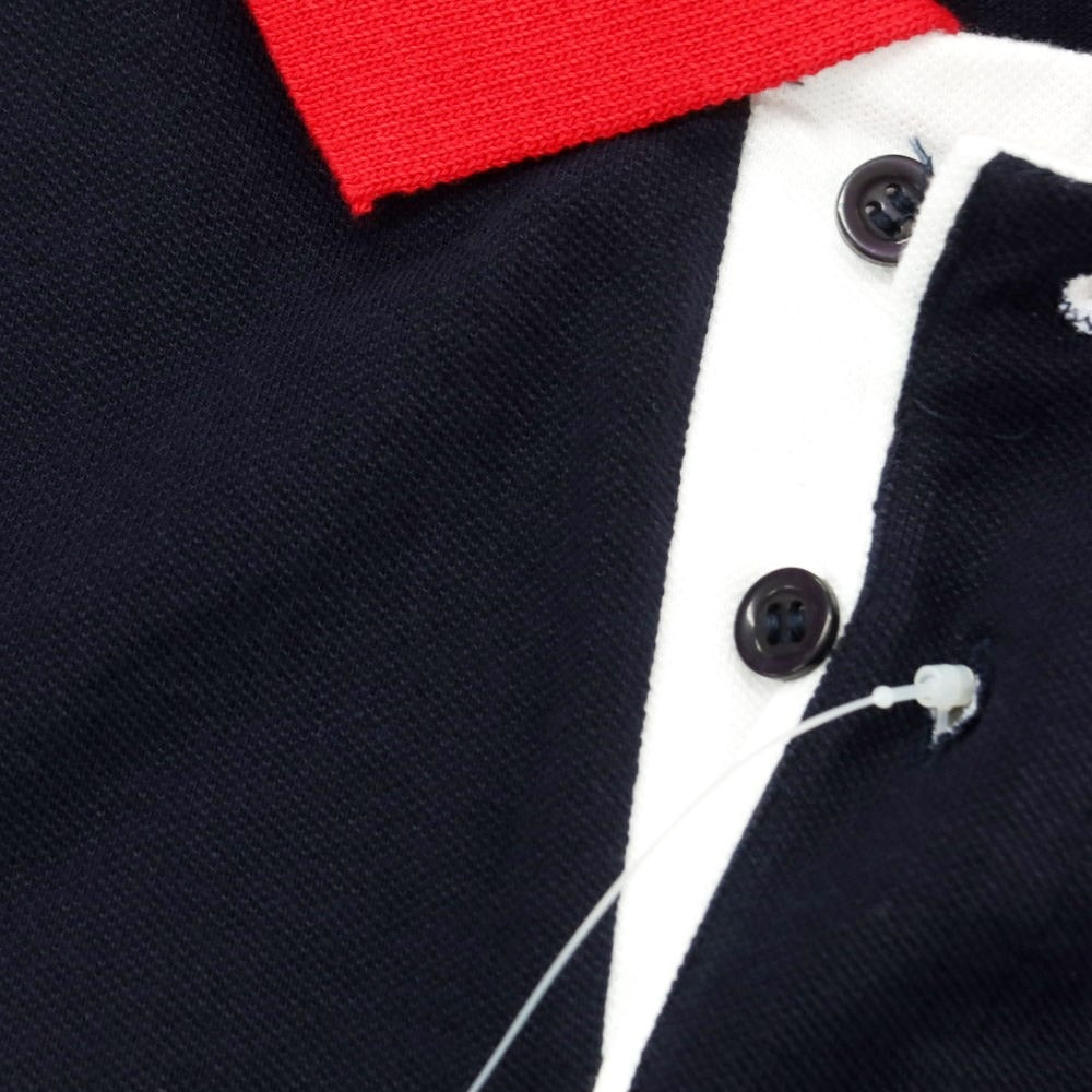 [Used] [Unused] Cantarelli Pique Cotton Short Sleeve Polo Shirt Navy x Red [M] [Condition Rank S] [Men&