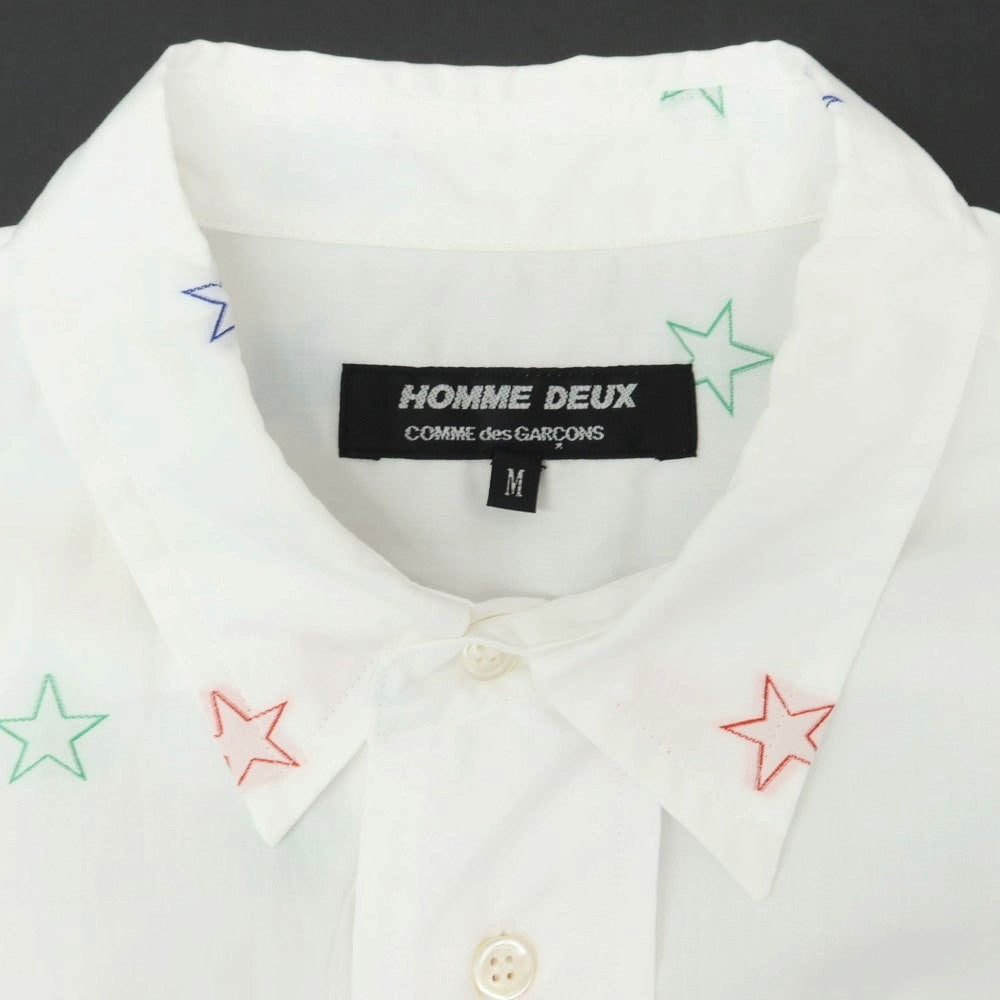 【中古】コムデギャルソン オムドゥ COMME des GARCONS HOMME DEUX コットン系 レギュラーカラー カジュアルシャツ ホワイトxマルチカラー【 M 】【 状態ランクB 】【 メンズ 】