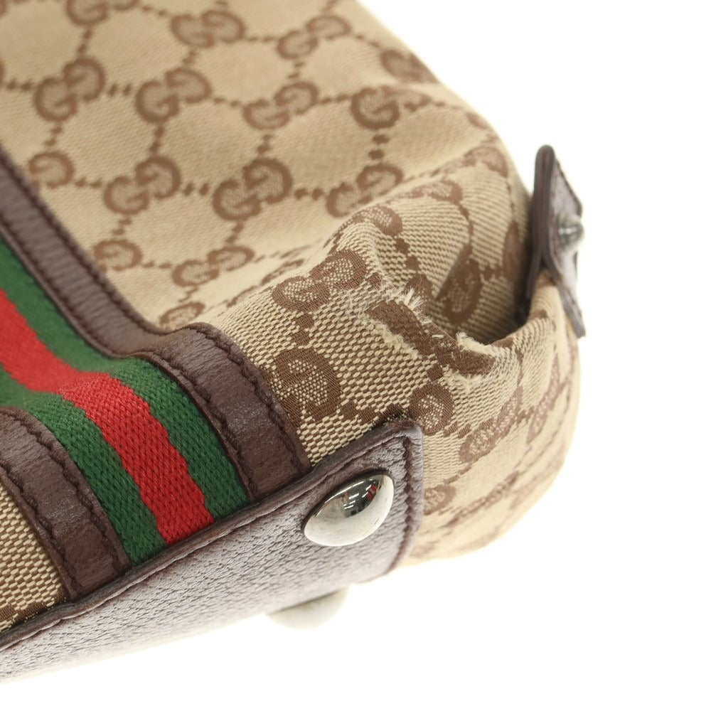 【中古】グッチ GUCCI GGキャンバス × レザー トートバッグ ベージュxブラウン【 状態ランクC 】【 メンズ 】