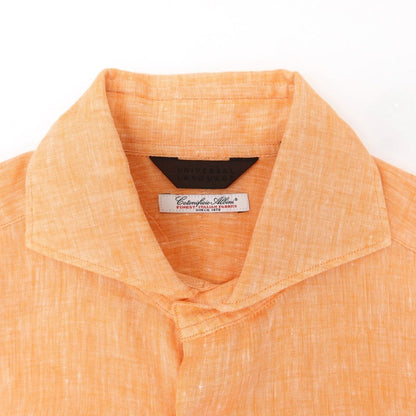 [Used] UNIVERSAL LANGUAGE Linen Horizontal Collar Casual Shirt Orange [LARGE] [Condition Rank B] ​​[Men&