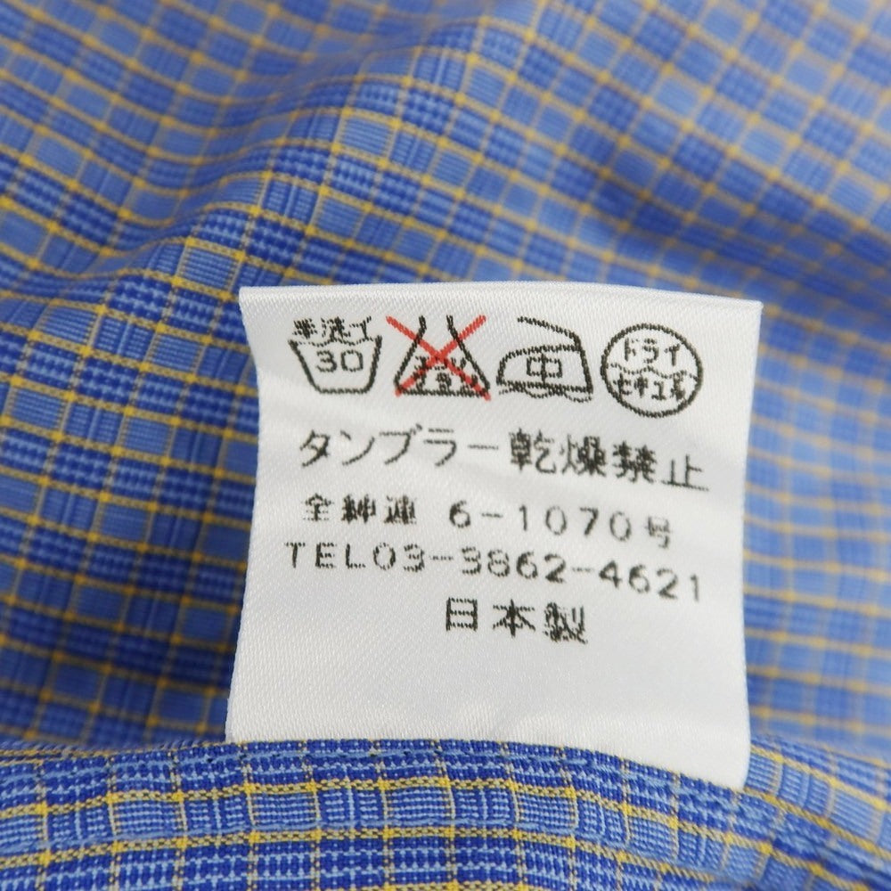 [Used] Paul Smith Collection PAUL SMITH COLLECTION Cotton Check Wide Collar Casual Shirt Blue x Yellow [M] [Condition Rank C] [Men&