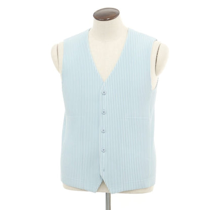 [Used] HOMME PLISSE ISSEY MIYAKE Spring/Summer 2024 Pleated Vest Casual Gilet Light Blue [No size indicated (L)] [BLU] [S/S] [Condition Rank A] [Men&