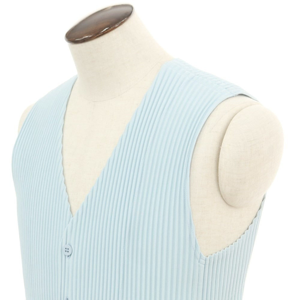 [Used] HOMME PLISSE ISSEY MIYAKE Spring/Summer 2024 Pleated Vest Casual Gilet Light Blue [No size indicated (L)] [BLU] [S/S] [Condition Rank A] [Men&