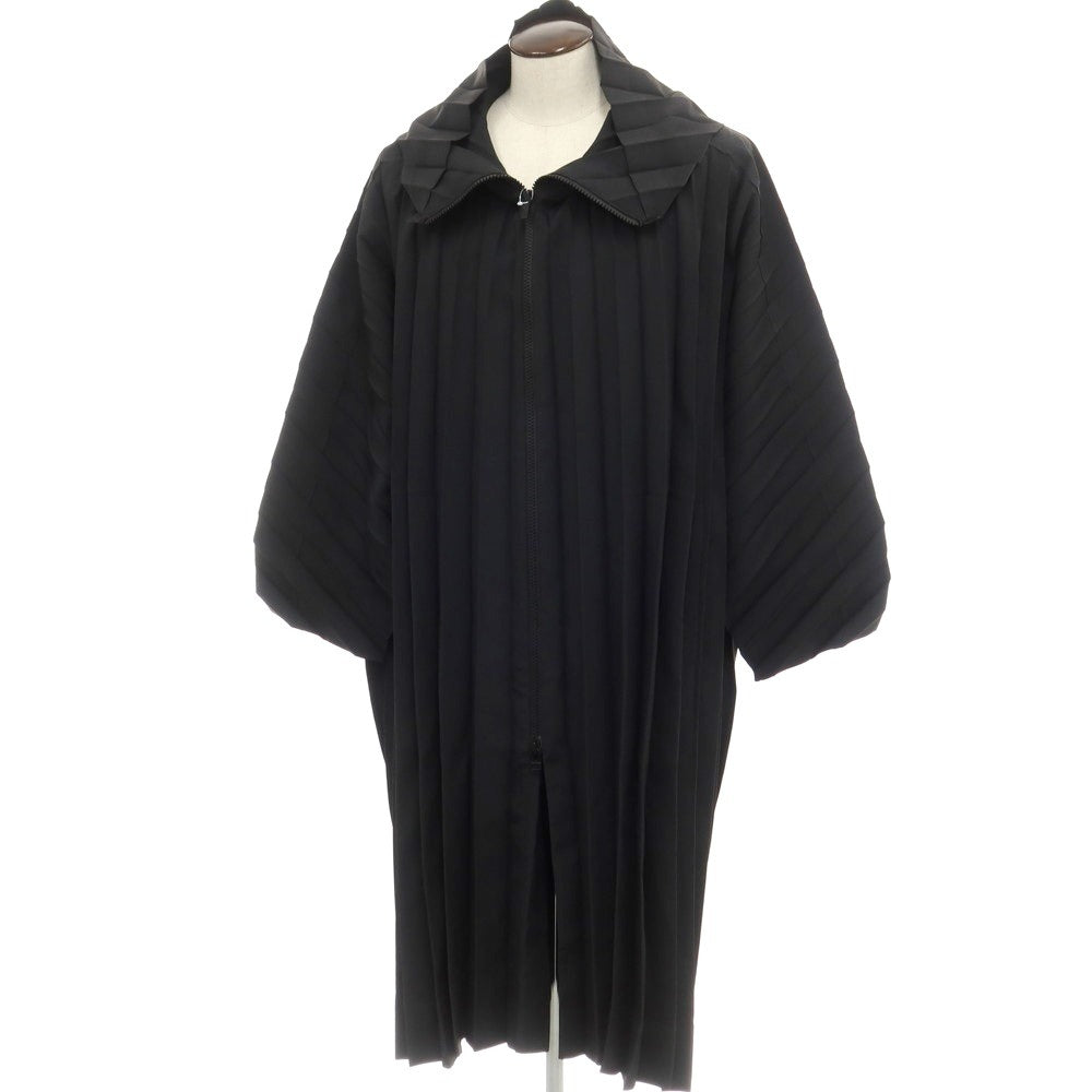 [Used] HOMME PLISSE ISSEY MIYAKE Spring/Summer 2024 Pleated Poncho Coat Black [No size indicated (L)] [BLK] [S/S] [Condition Rank A] [Men&