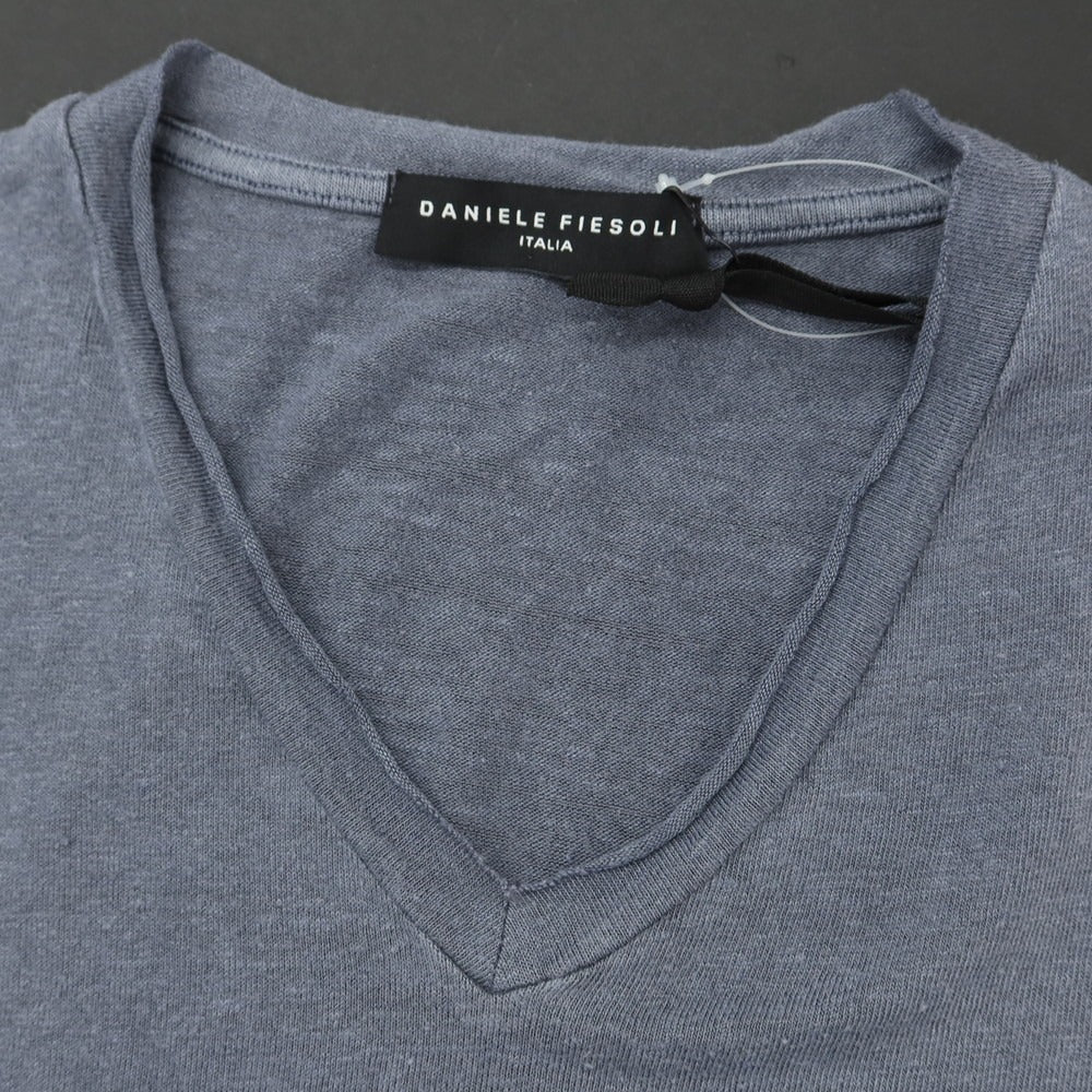 [Used] [Unused] Daniele Fiesoli DANIELE FIESOLI Linen V-neck short sleeve pullover knit gray [Size M] [GRY] [S/S] [Condition rank S] [Men&